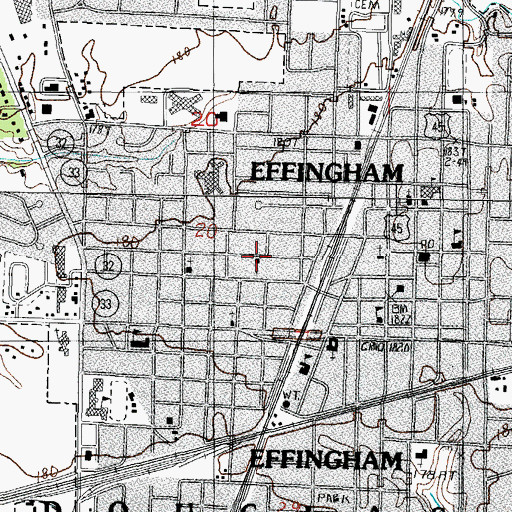 Topographic Map of Church of the Nazarene, IL