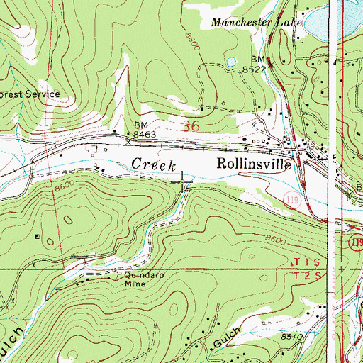 Topographic Map of Moon Gulch, CO