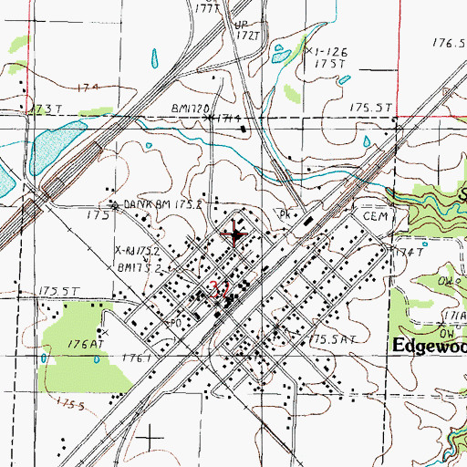 Topographic Map of Edgewood Grade School, IL