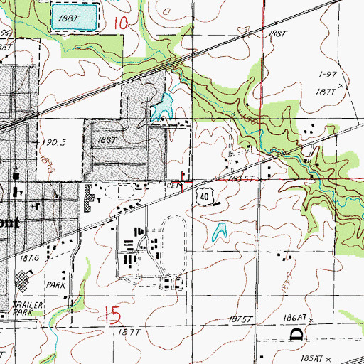 Topographic Map of Immanuel Lutheran Cemetery, IL