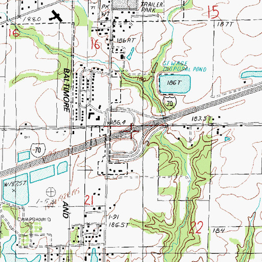 Topographic Map of Interchange 82, IL