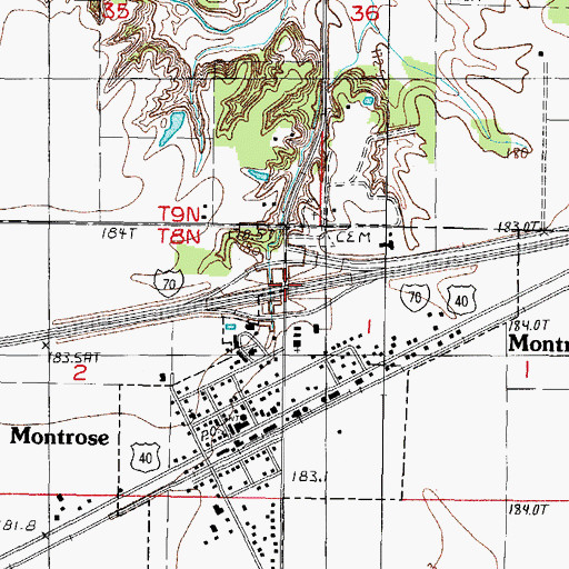 Topographic Map of Interchange 105, IL