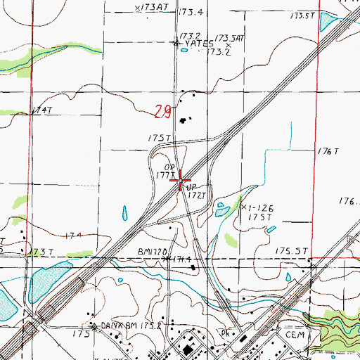 Topographic Map of Interchange 145, IL