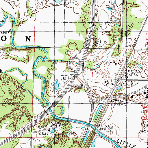 Topographic Map of Interchange 151, IL