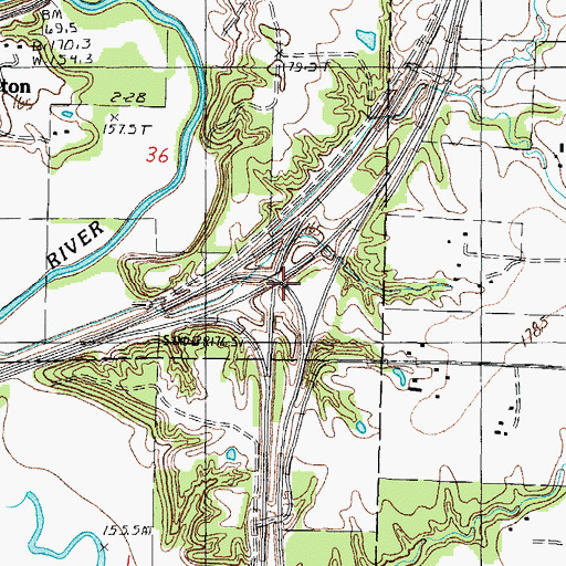 Topographic Map of Interchange 157, IL