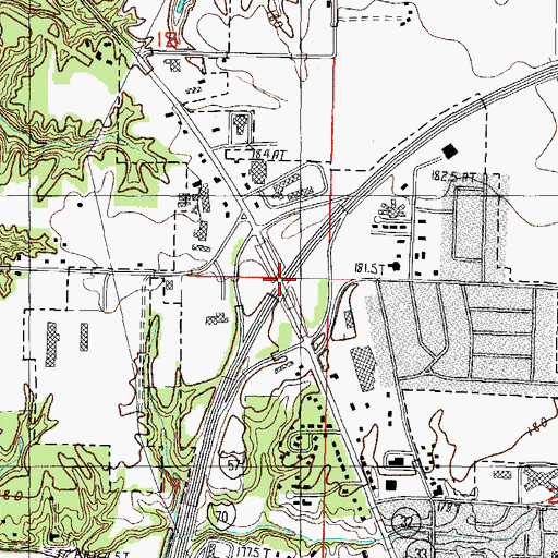 Topographic Map of Interchange 160, IL