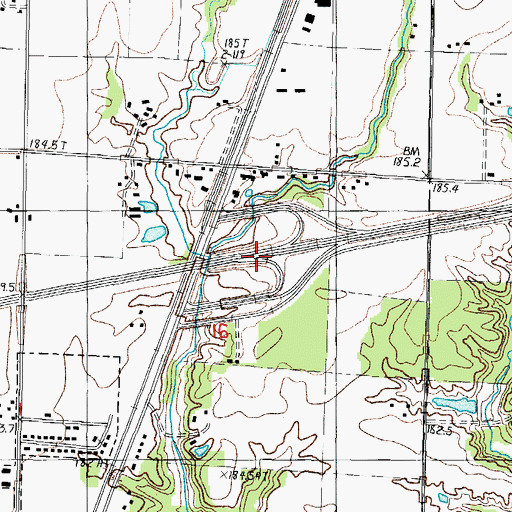 Topographic Map of Interchange 162, IL