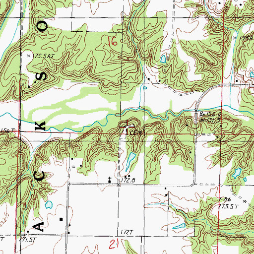 Topographic Map of Little Prairie Cemetery, IL