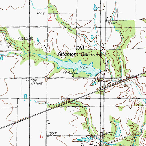 Topographic Map of McCoy Cemetery, IL