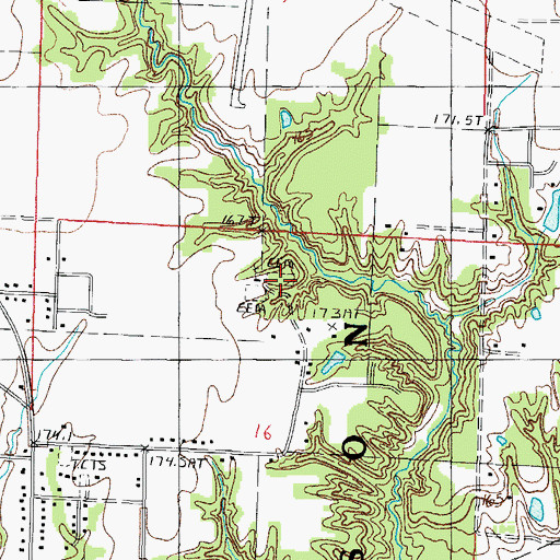 Topographic Map of Old Loy Cemetery, IL