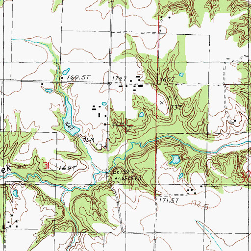 Topographic Map of Old Salem Cemetery, IL