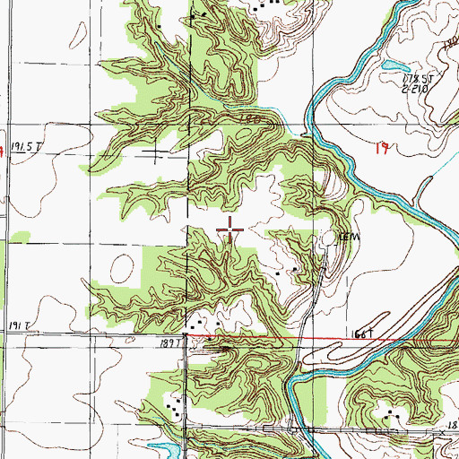 Topographic Map of Ramsey Cemetery, IL