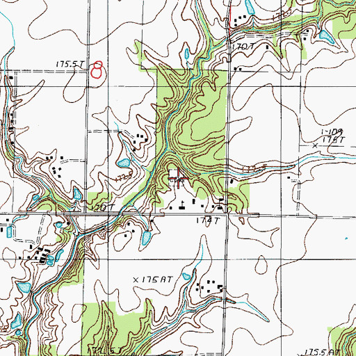 Topographic Map of Saint Aloysius Cemetery, IL