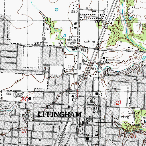 Topographic Map of Saint Anthony Catholic Cemetery, IL
