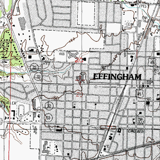 Topographic Map of Saint Anthony's Memorial Hospital, IL