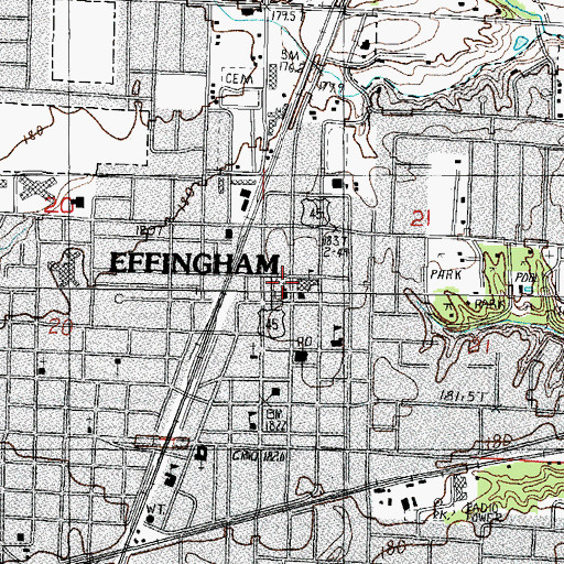 Topographic Map of Saint Anthonys Roman Catholic Church, IL