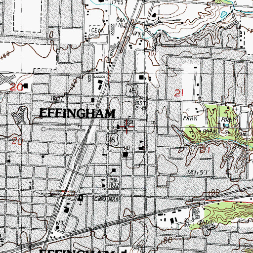 Topographic Map of Saint Anthony Grade School, IL
