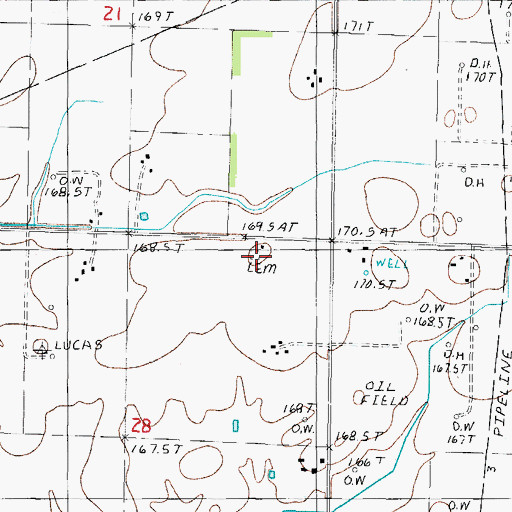 Topographic Map of Saint Matthew Lutheran Cemetery, IL
