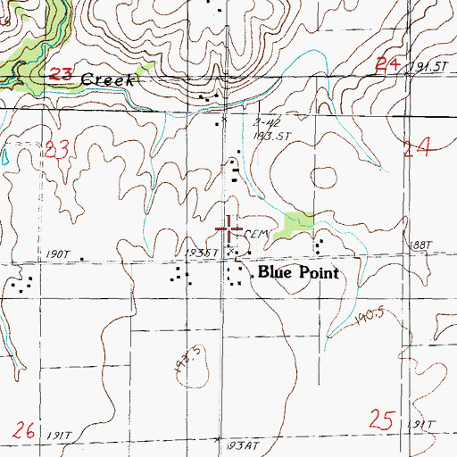 Topographic Map of Saint Paul Lutheran Cemetery, IL