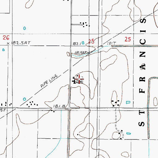 Topographic Map of Saint Paul Lutheran Cemetery, IL