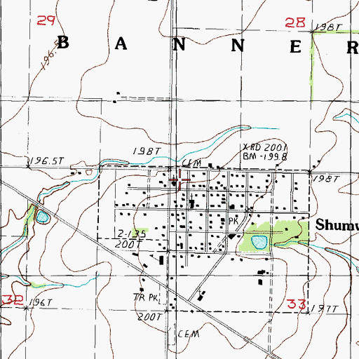 Topographic Map of Shumway Cemetery, IL