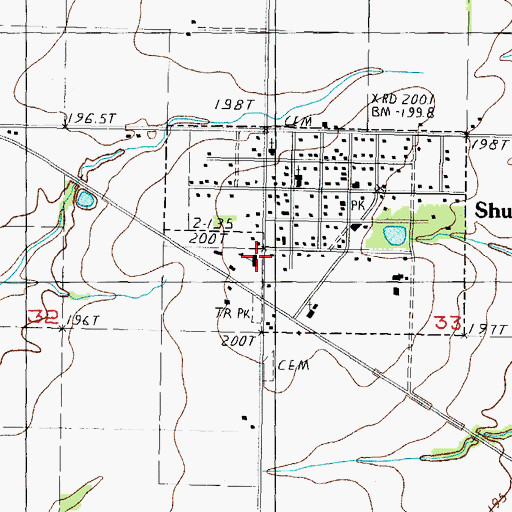 Topographic Map of Shumway Grade School, IL
