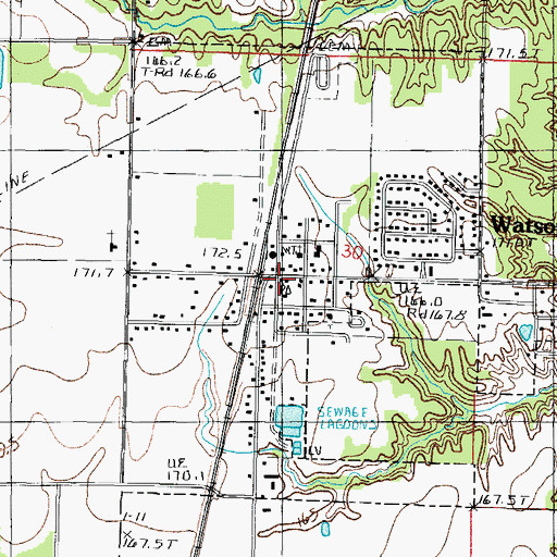 Topographic Map of Watson Post Office, IL