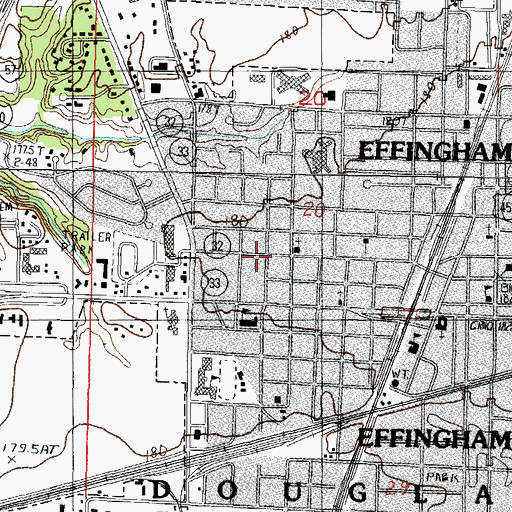 Topographic Map of Saint Johns Lutheran Church, IL