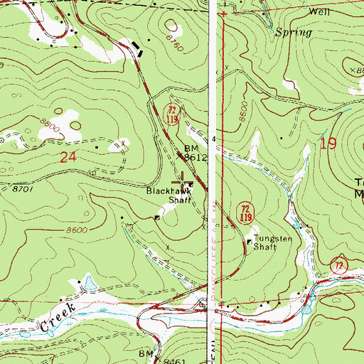 Topographic Map of Blackhawk Shaft, CO