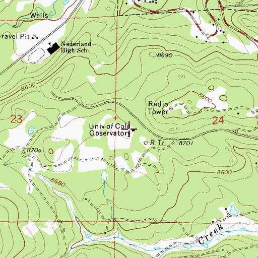Topographic Map of University of Colorado Observatory, CO