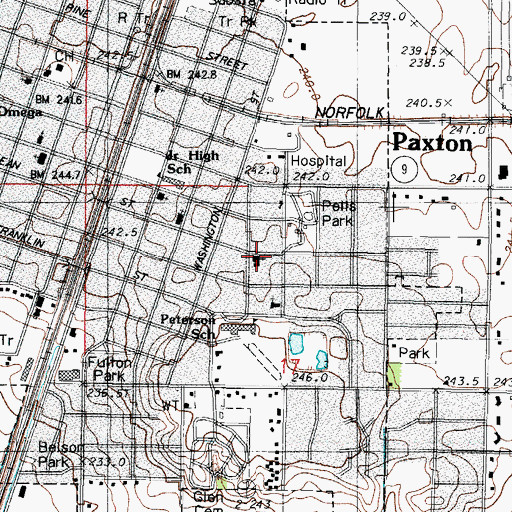 Topographic Map of First Lutheran Church, IL