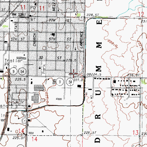 Topographic Map of Gibson Manor Nursing Home, IL