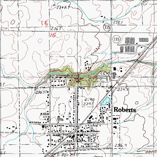 Topographic Map of Heiting Grove, IL