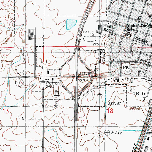 Topographic Map of Interchange 261, IL