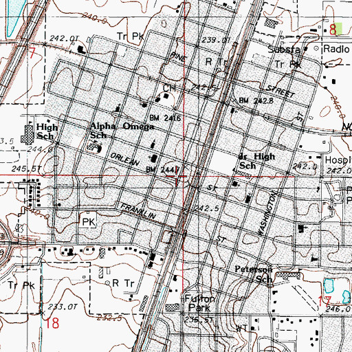 Topographic Map of Paxton Carnegie Library, IL