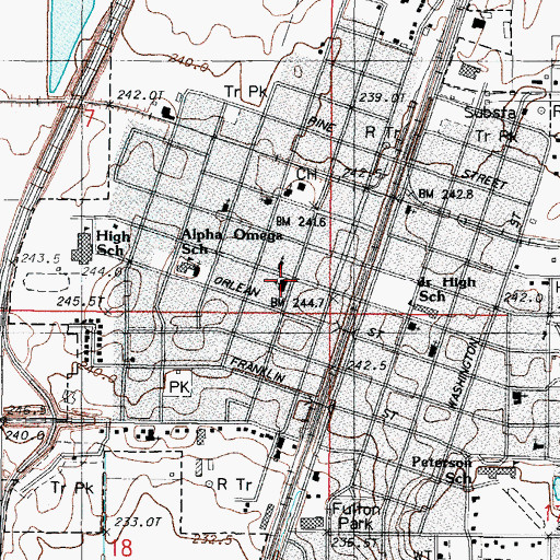 Topographic Map of Paxton United Methodist Church, IL