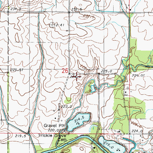 Topographic Map of Trickel Grove School (historical), IL