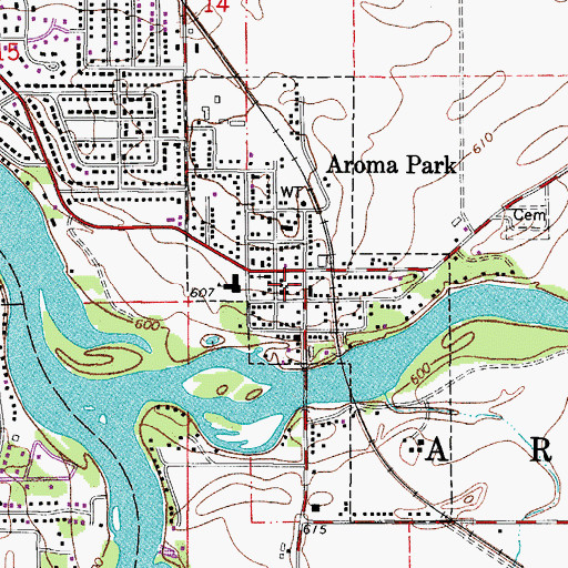 Topographic Map of Aroma Park Church of the Nazarene, IL