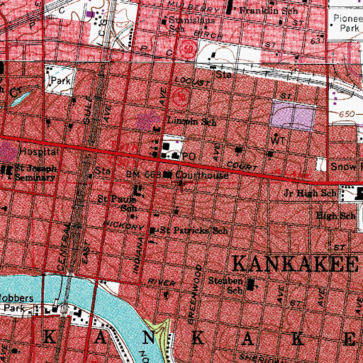 Topographic Map of Asbury United Methodist Church, IL