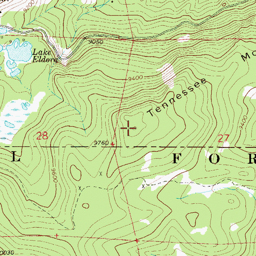 Topographic Map of Tennessee Mountain, CO