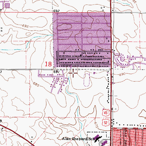 Topographic Map of Gettysburg Park, IL