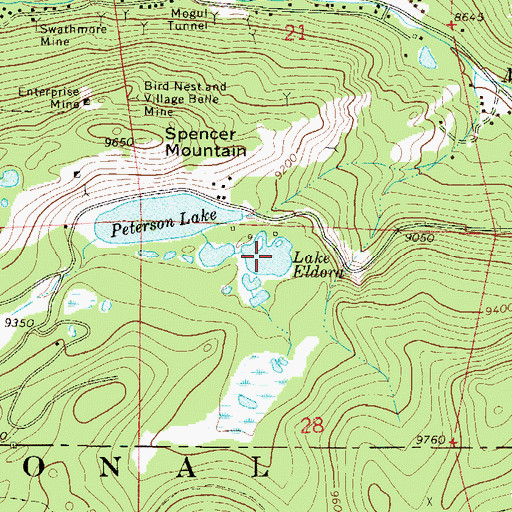 Topographic Map of Lake Eldora, CO