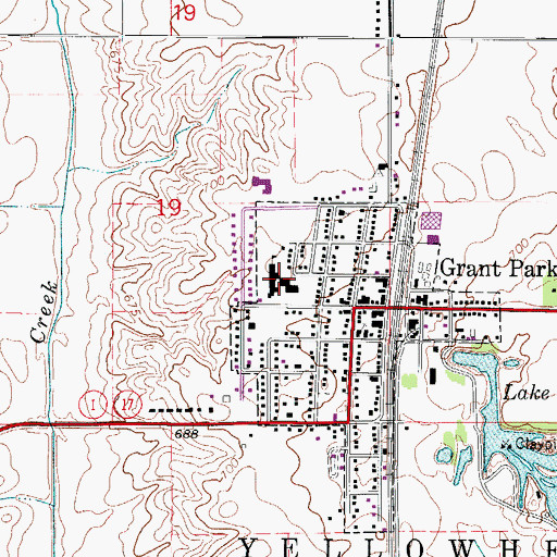 Topographic Map of Grant Park Elementary School, IL