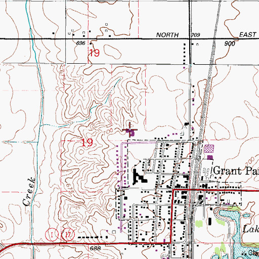 Topographic Map of Grant Park High School, IL