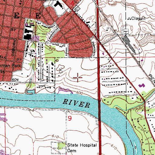 Topographic Map of Kankakee Country Club, IL