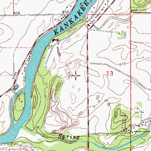 Topographic Map of Kankakee Elks Country Club, IL
