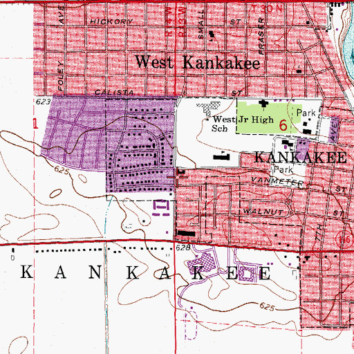 Topographic Map of Kankakee Trinity Academy, IL