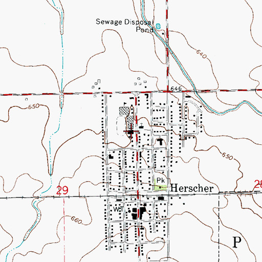 Topographic Map of Herscher Elementary School, IL