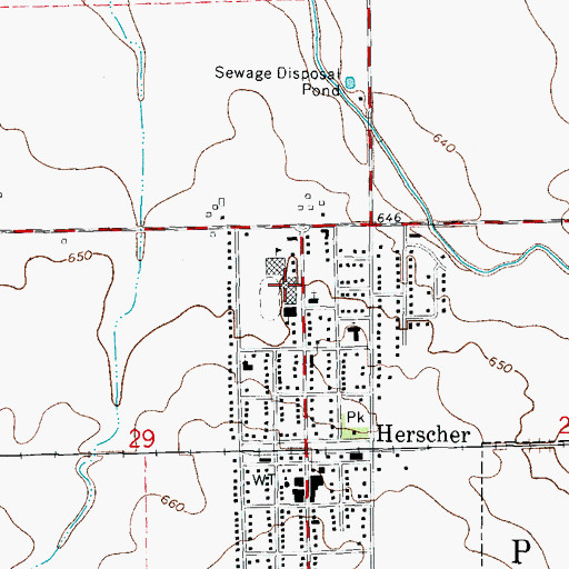 Topographic Map of Herscher High School, IL