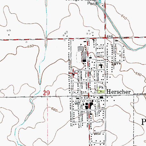 Topographic Map of Herscher United Methodist Church, IL